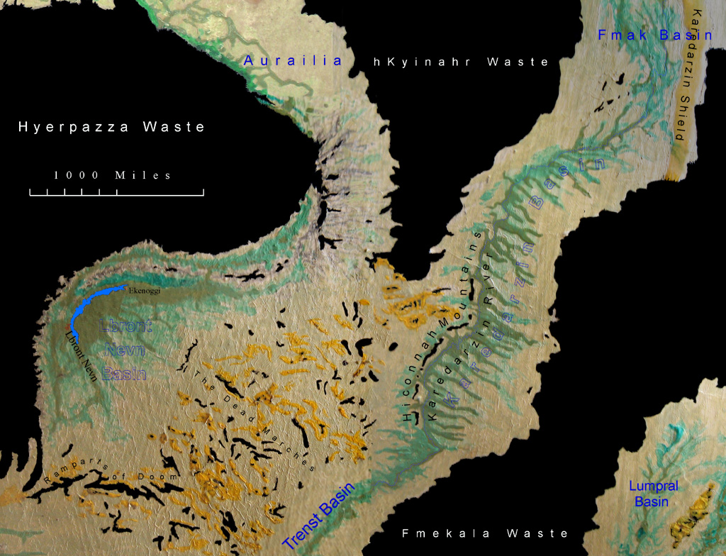 Map of the Karedarzin and Lbront Nevn Basins