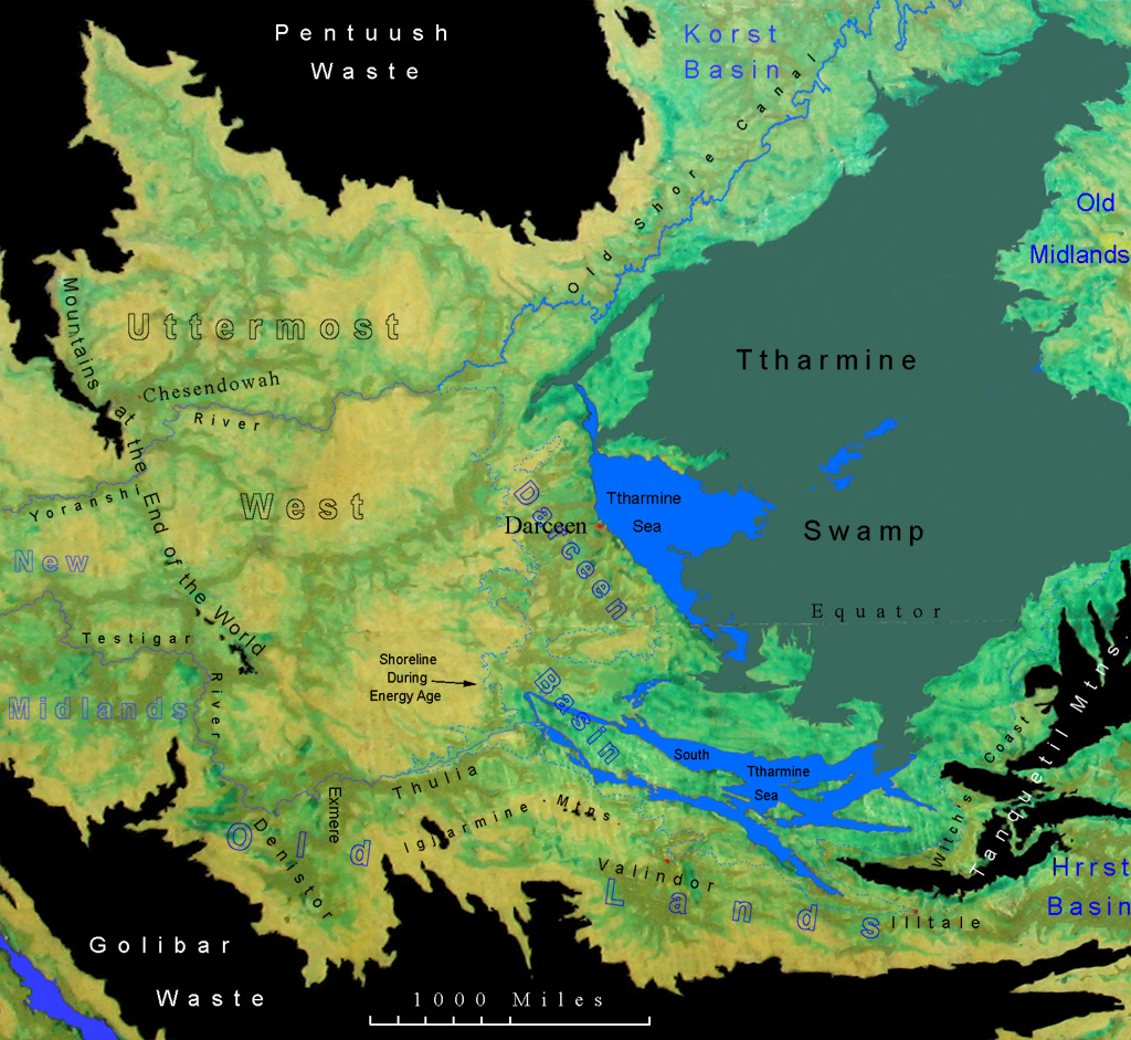 Map of the West Ttharmine Basins
