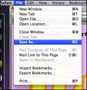 Screen shot of PDF download left click in Safari