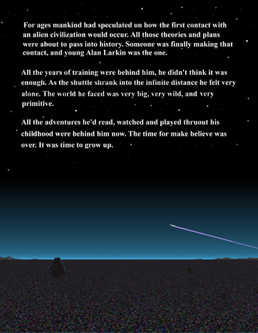 Back cover of science fiction trilogy volume 1.